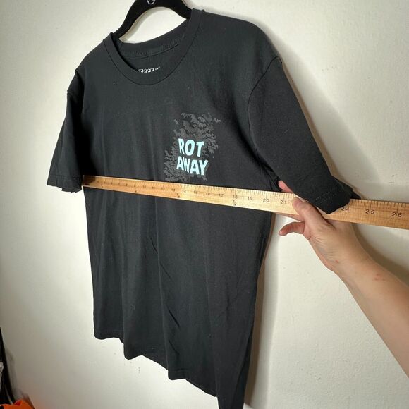 NWOT Jesse Jo Stark Black Short Sleeve Rot Away Wish I Was Dead Graphic Tee L - Picture 9 of 11